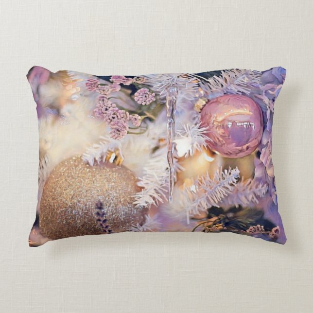 Modern Painting Christmas Tree Purple Decorations Accent Pillow (Front)