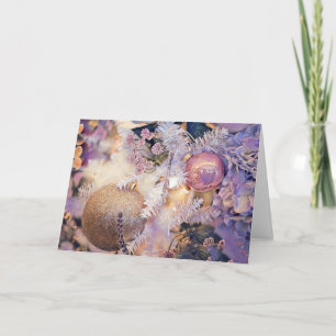 Modern Painting Christmas Tree Purple Decorations Card