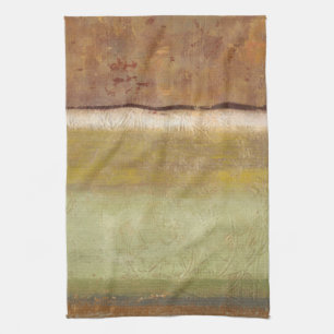 Modern Painting in Earth Tones by Norman Wyatt Kitchen Towel