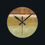 Modern Painting in Earth Tones by Norman Wyatt Round Clock<br><div class="desc">Healthy earth tones permeate this modern painting by Norman Wyatt. The colours of the piece blend together wonderfully,  and would look great in any room of your home. It would also make an amazing gift!</div>