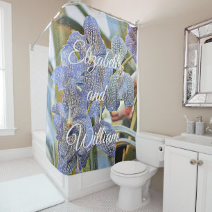 Modern Painting of Purple Blue Orchid Flowers