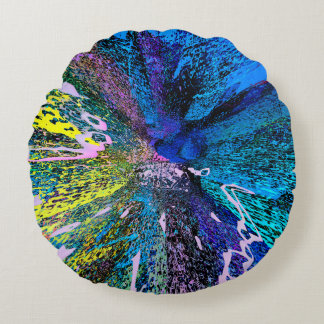 Modern painting wall art decor. Abstract drawing b Round Pillow