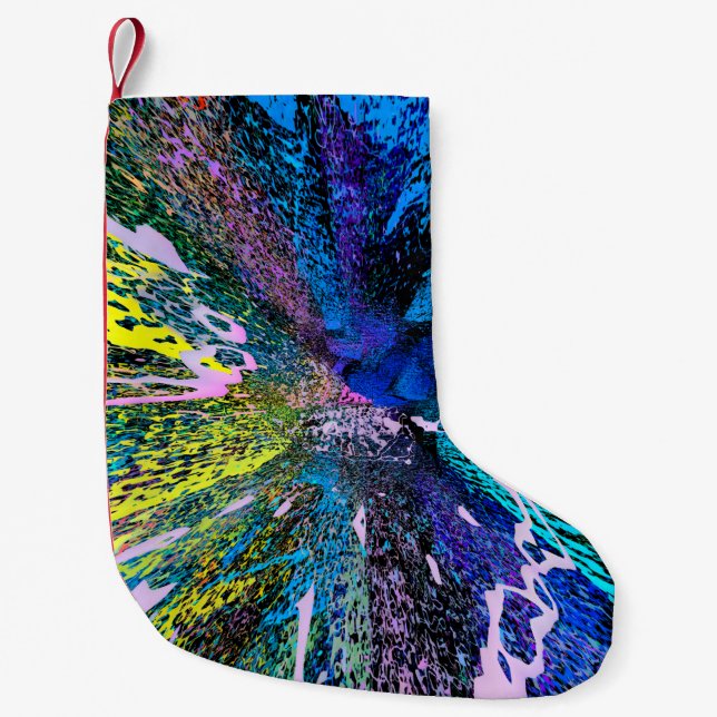 Modern painting wall art decor. Abstract drawing b Small Christmas Stocking (Front)