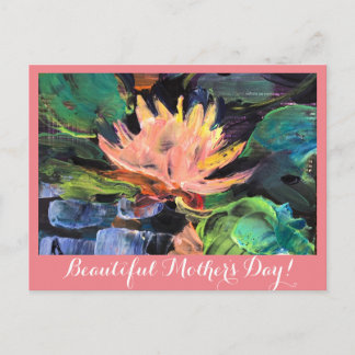Modern painting , water Lillie . Postcard