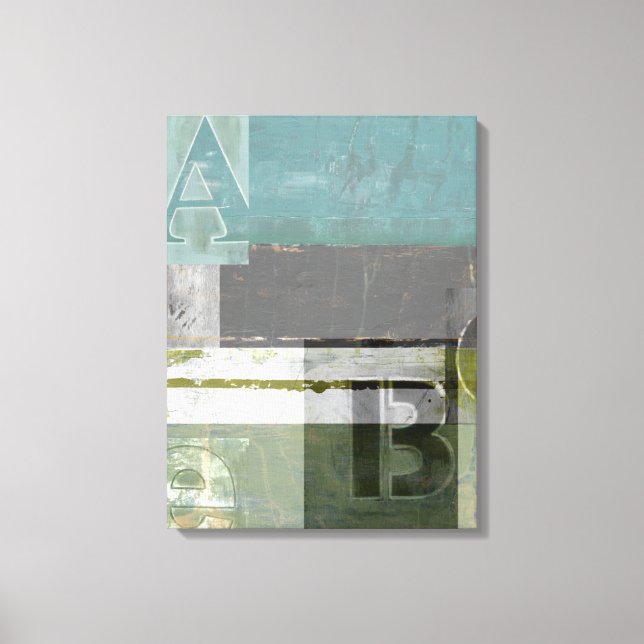 Modern Painting with Assorted Letters Canvas Print (Front)