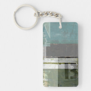 Modern Painting with Assorted Letters Keychain