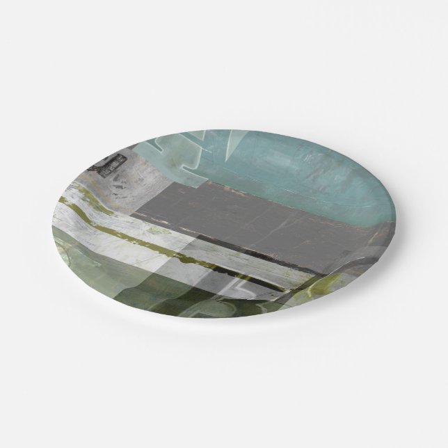 Modern Painting with Assorted Letters Paper Plate (Angled)