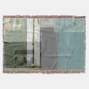 Modern Painting with Assorted Letters Throw Blanket