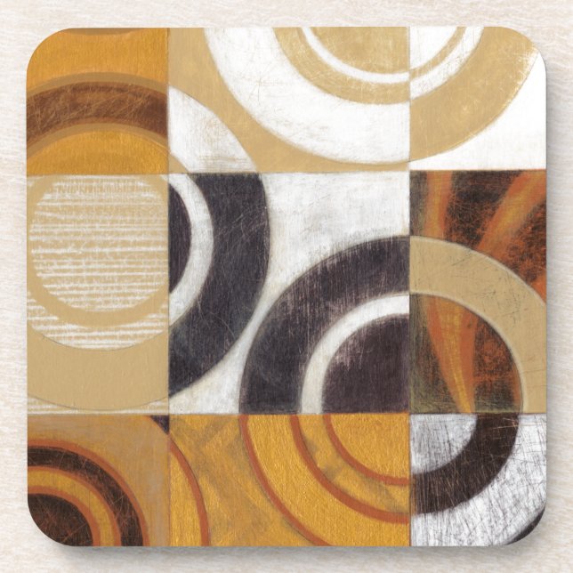 Modern Painting with Circular Patterns Coaster (Front)
