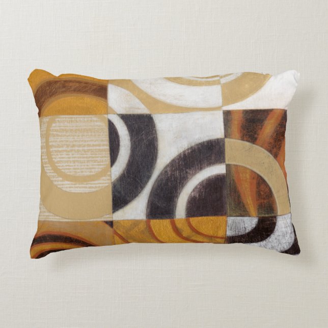 Modern Painting with Circular Patterns Decorative Pillow (Front)