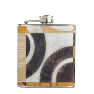 Modern Painting with Circular Patterns Hip Flask