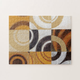 Modern Painting with Circular Patterns Jigsaw Puzzle