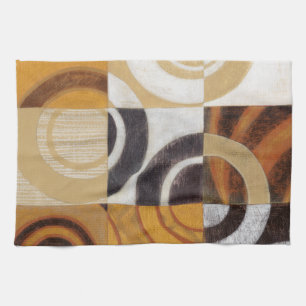 Modern Painting with Circular Patterns Kitchen Towel