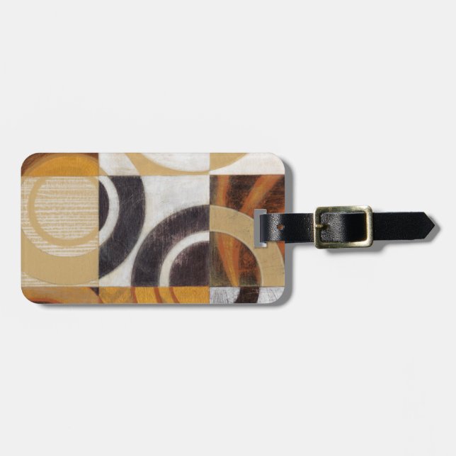 Modern Painting with Circular Patterns Luggage Tag (Front Horizontal)