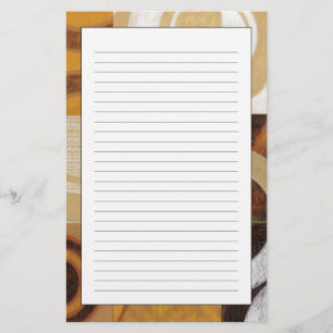 Modern Painting with Circular Patterns Stationery