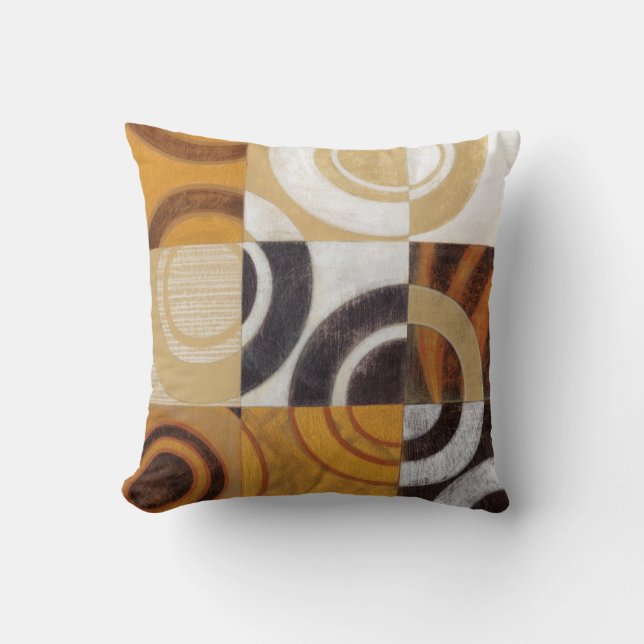 Modern Painting with Circular Patterns Throw Pillow (Front)