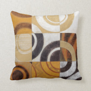 Modern Painting with Circular Patterns Throw Pillow