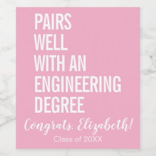 Modern Pairs Well With An Engineering Degree Grad Wine Label