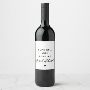 Personalized Bridesmaid Wine & Champagne Labels & Stickers ...