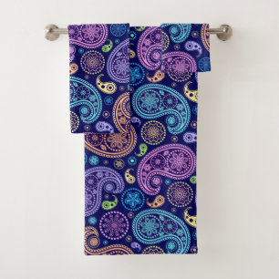 Modern Paisley Pattern Bath Towel Set