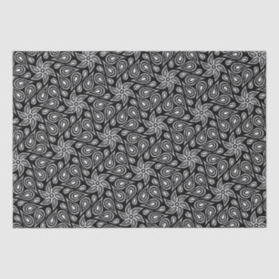 Modern Paisley Pattern Cool Black And White Floral Tissue Paper