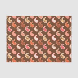 Modern Paisley pattern, Earth Tones, Cocoa Brown Tissue Paper