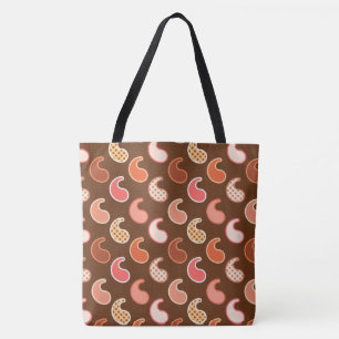Modern Paisley pattern, Earth Tones, Cocoa Brown Tote Bag