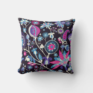 Modern paisley: traditional oriental pattern. throw pillow