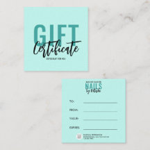 Modern Pale Blue Teal Logo NAIL TECHNICIAN Gift