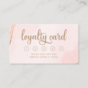 Modern Pale Pink and Tan Loyalty Card