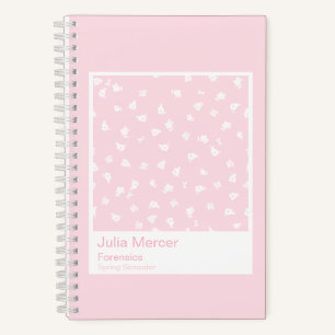 Modern Pale Pink Floral Pattern Swatch Small Notebook