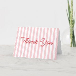 Modern Pale Pink Stripe Thank You Card