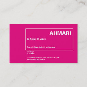 Modern pale red business card