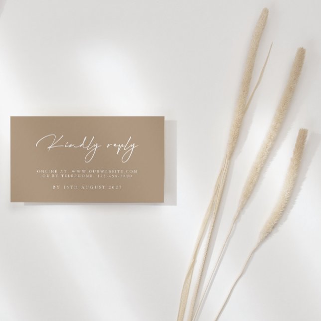 Modern Pale Taupe Wedding RSVP Cards (Creator Uploaded)