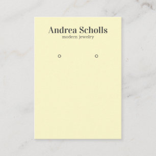 Modern Pale Yellow Bold Jewellery Earring Display Business Card