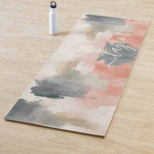 Modern Palette Colours Abstract Monogram Yoga Mat