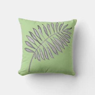Modern Palm Leaf Throw Pillow