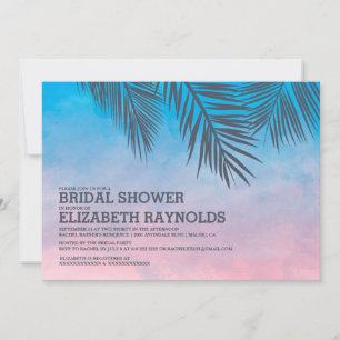 Modern Palm Tree Bridal Shower Invitations