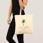 Modern Palm Tree Bride Tribe Bachelorette  Tote Bag<br><div class="desc">Tote bag perfect for a bachelorette weekend with "bride tribe" in modern script font and a watercolor tropical palm tree. Personalize with name - purchase one for each lady.</div>