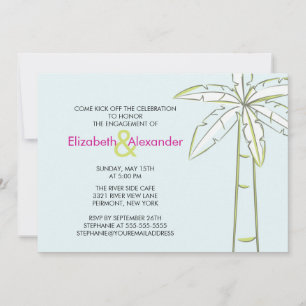 Modern Palm Tree Engagement Invitations