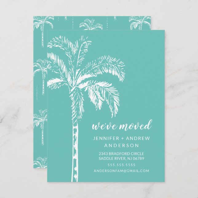 Modern Palm Tree Moving Announcement (Front/Back)