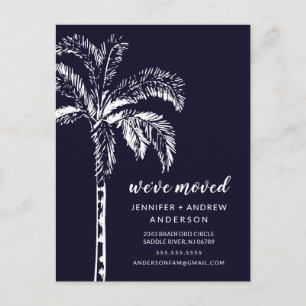 Modern Palm Tree Moving Announcement Postcard
