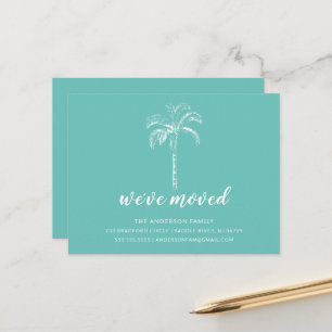 Modern Palm Tree Moving Announcement Postcard