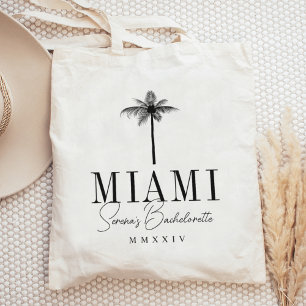 Modern Palm Tree Personalized Bachelorette Party Tote Bag