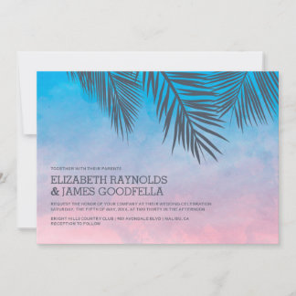 Modern Palm Tree Wedding Invitations