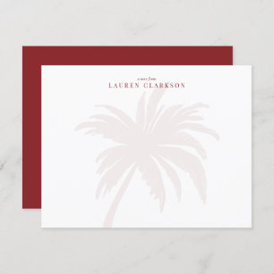 Modern Palm Tree with Red Typography note card