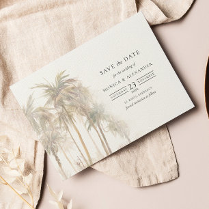 Modern Palm Trees Typography Save The Date
