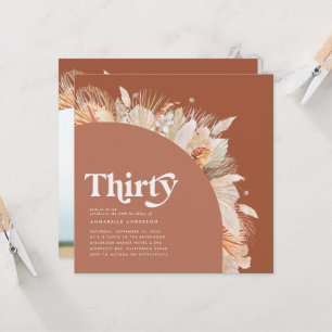 Modern pampas grass terracotta 30th birthday photo