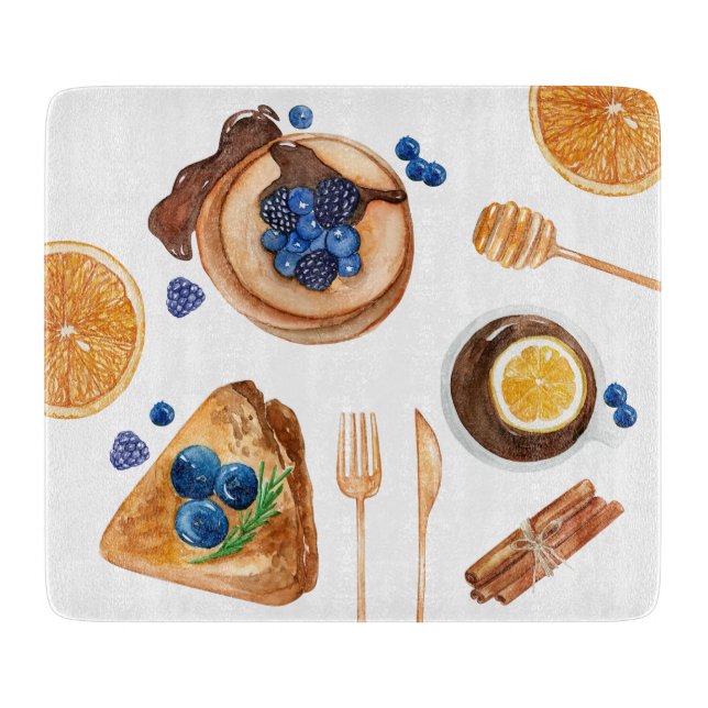 Modern Pancakes Kitchen Beauty Breakfast Cutting Board (Front)