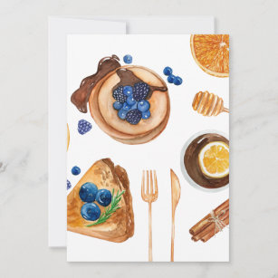 Modern Pancakes Kitchen Beauty Breakfast Holiday Card